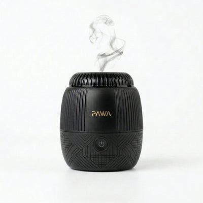 PAWA Ateera Portable Electronic Bakhoor Burner | 1400mAh Rechargeable Battery, LED Indicator, Quick Heating & Compact ABS Shell (Black)
