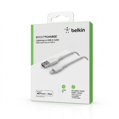 Belkin BOOST CHARGE 3.3FT / 1M Lightning to USB-A Durable Charging & Sync Cable – MFi Certified Power Cord Compatible with iPhone, iPad, PS5, PlayStation 5, and Nintendo Switch (NSW) Accessories
