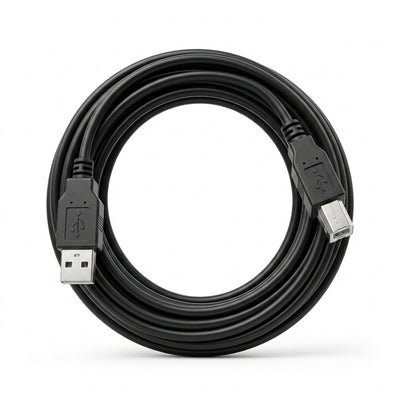 Standard USB 2.0 Type-A to Type-B Printer Cable – High-Speed AM-BM Data Sync Cord for Printers, Scanners, and MIDI Audio Interfaces