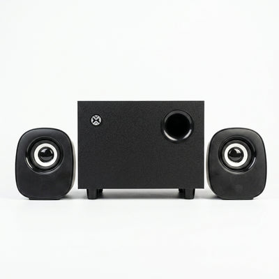 Mikuso Craneo XS-38 2.1 Channel Bluetooth Gaming Speaker System | Dedicated Subwoofer with Dual Satellite Speakers, Heavy Bass & Volume Control Dials, USB Powered, 3.5mm AUX, SD/MMC Support | For PC, Laptop, Smartphone & Gaming Setups