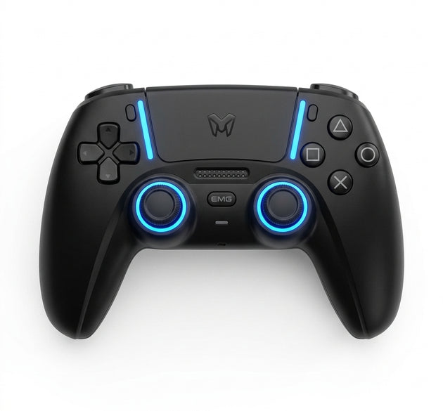 EMG Artic Clicky Black P507 Wireless Controller for PS5 - Mechanical Micro-Switch Action Buttons, Hall Effect Magnetic Joysticks & Triggers, 4 Programmable Back Buttons, RGB Lighting | Compatible with PlayStation 5, PC, SteamOS, Android & iOS
