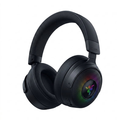 Razer Kraken V4 Pro Wireless Gaming Headphones, OLED Control Hub, 40mm Driver, Razer TriForce Bio-Cellulose Type, Retractable Razer HyperClear Super Wideband Mic, Unidirectional Pick-Up, Black