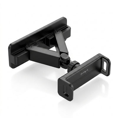 PAWA Wall Retractable Tablet Stand | Multi-Angle Adjustable Retractable Arm, Sturdy Steel & ABS Frame for Smartphones & Tablets (Black)