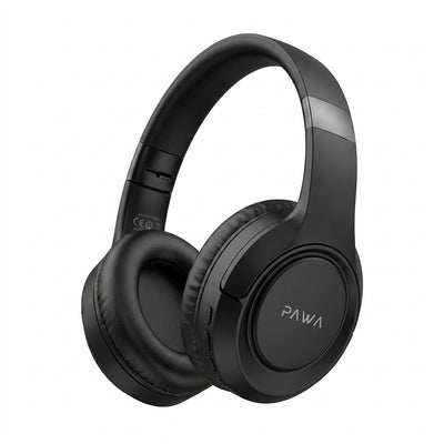 PAWA Comfort Pro Wireless Over-Ear Headphones with 50 Hours Playtime | Bluetooth 5.4, Foldable Ergonomic Design, FM Radio & MicroSD Slot (Black)