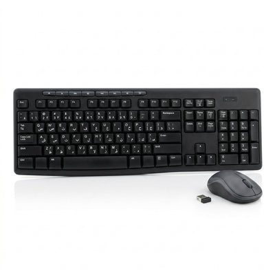 Logitech MK270 Wireless Keyboard & Mouse Combo | Arabic/English Layout, 2.4GHz USB Receiver, 8 Multimedia Hotkeys & Extended Battery Life (Black)