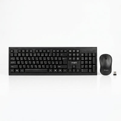 PAWA Dual Mode 2.4GHz & Bluetooth Wireless Keyboard and Mouse Combo Set | Adjustable 1600 DPI, Plug & Play Nano Receiver, Silent Keys & Multi-OS Support (Grey & Black)