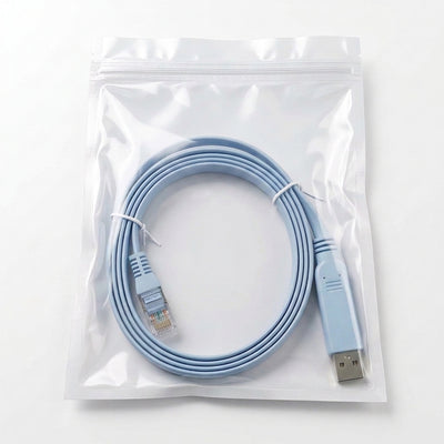 Power Lap 1.5M USB to RJ45 Console Cable (Model POWERLAP-25) – Flat Light Blue Network Router & Switch Configuration Cord