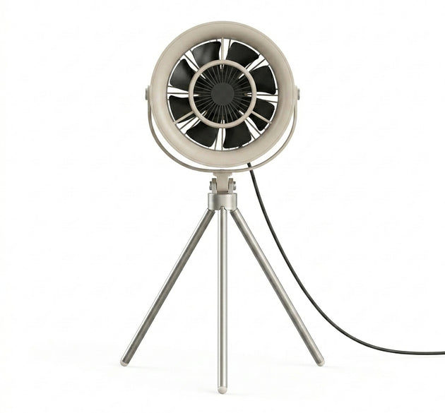 Porodo Lifestyle Portable Desktop Exhaust Fan & Range Hood | Multi-Speed Air Purification, Detachable Washable Filter, Quiet Operation & USB Powered (Beige)