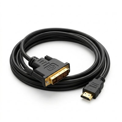 High Quality DVI to HDMI Cable – Bi-Directional Male to Male Video Monitor Cord with EMI Ferrite Core