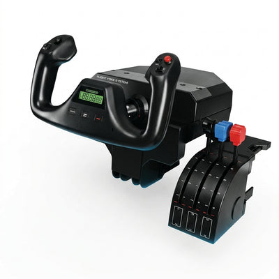 Logitech G Pro Flight Yoke System & Throttle Quadrant | Professional Flight Simulation Controller with Integrated Hub & Precision Steel Shaft for PC