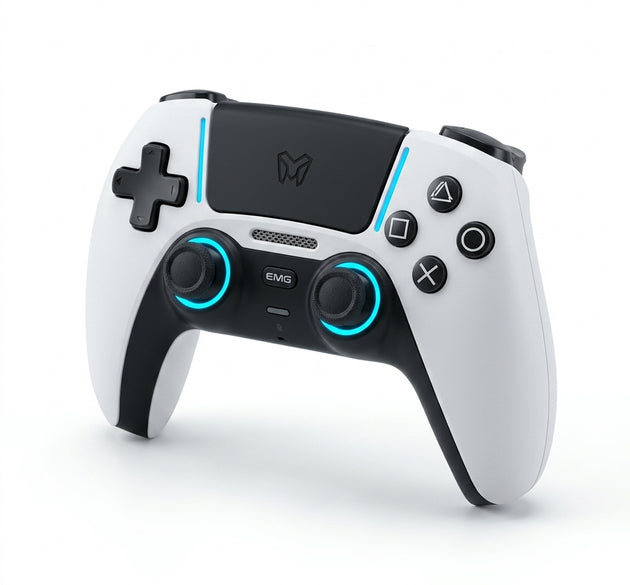EMG Artic Clicky White P508 Wireless Controller for PS5 - Mechanical Micro-Switch Action Buttons, Hall Effect Magnetic Joysticks & Triggers, 4 Programmable Back Buttons, RGB Lighting | Compatible with PlayStation 5, PC, SteamOS, Android & iOS