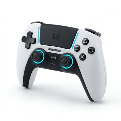 EMG Artic Clicky White P508 Wireless Controller for PS5 - Mechanical Micro-Switch Action Buttons, Hall Effect Magnetic Joysticks & Triggers, 4 Programmable Back Buttons, RGB Lighting | Compatible with PlayStation 5, PC, SteamOS, Android & iOS