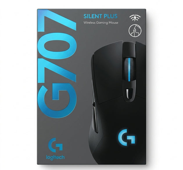 Logitech G707 Wireless Gaming Mouse | Ergonomic LIGHTSPEED Wireless & Bluetooth Rechargeable Gaming Mouse with Silent Switches & RGB (Black)