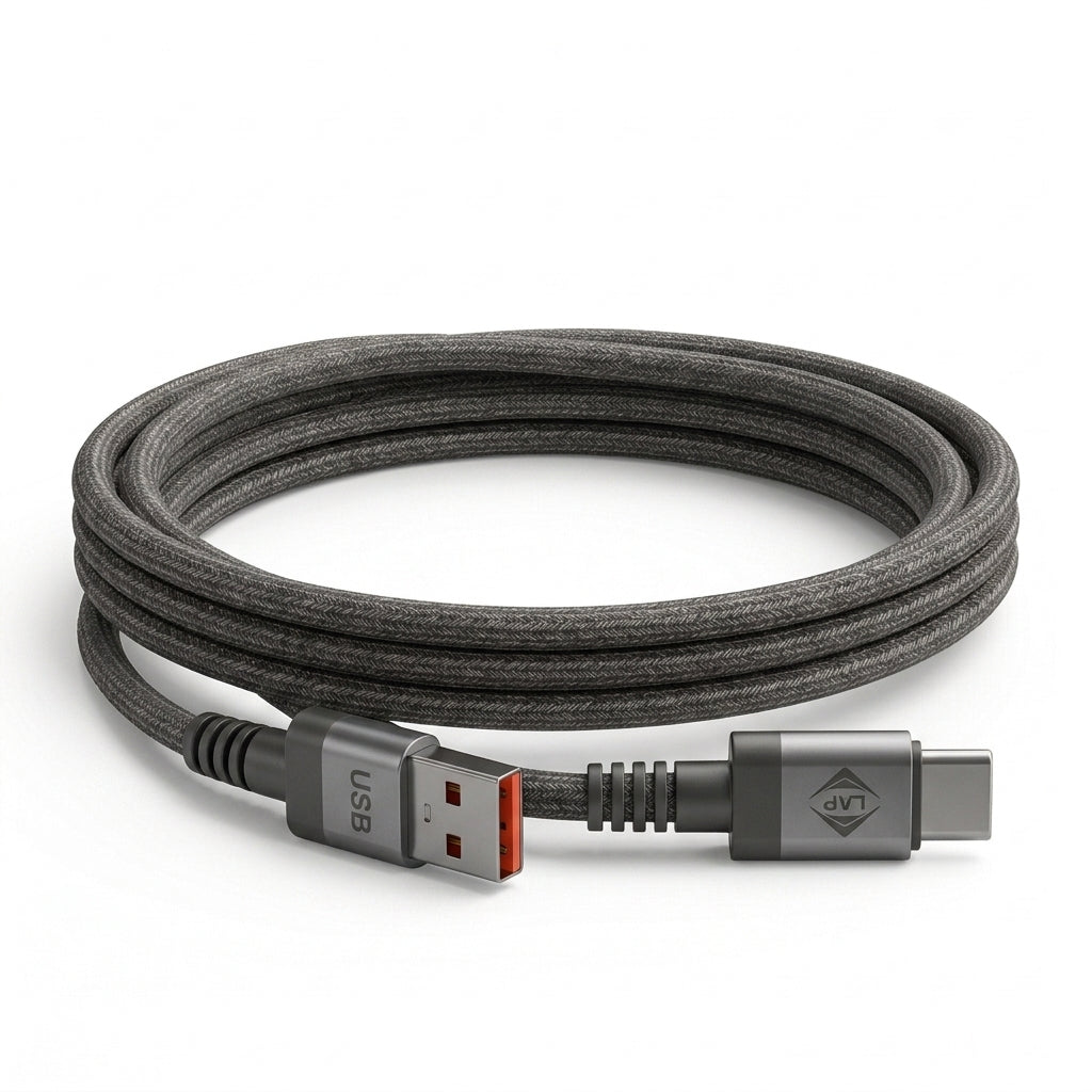 Power Lap PL-831-C 3.1A Super Fast Charging USB-A to Type-C Data Cable (100cm) – Resilient Braided Power Cord Compatible with PS5, PlayStation 5, and Nintendo Switch (NSW)