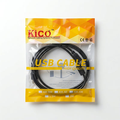 KiCO 1.5M USB 2.0 AM-BM Printer Cable – High-Quality A-Male to B-Male Data Cord for Printers, Scanners, and Midi Peripherals