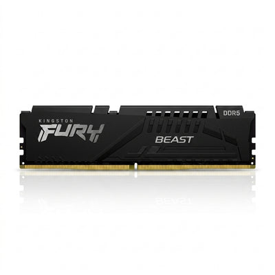 Kingston FURY Beast 16GB DDR5 RGB Desktop Gaming Memory Pack of 2 | Up to 6000MHz, Intel XMP 3.0 & AMD EXPO Ready, Patented Infrared Sync Technology, On-Die ECC, Low-Profile Heat Spreader (Matte Black)