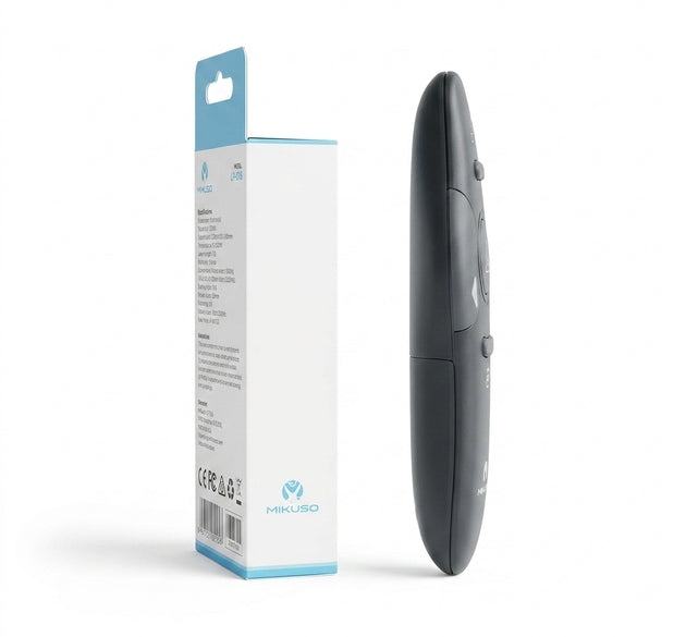 Mikuso LP-016 2.4GHz Wireless Laser Pointer & Presentation Remote – Ergonomic Slide Clicker Compatible with PC, Mac, PS5, PlayStation 5, and Nintendo Switch (NSW) Ecosystems