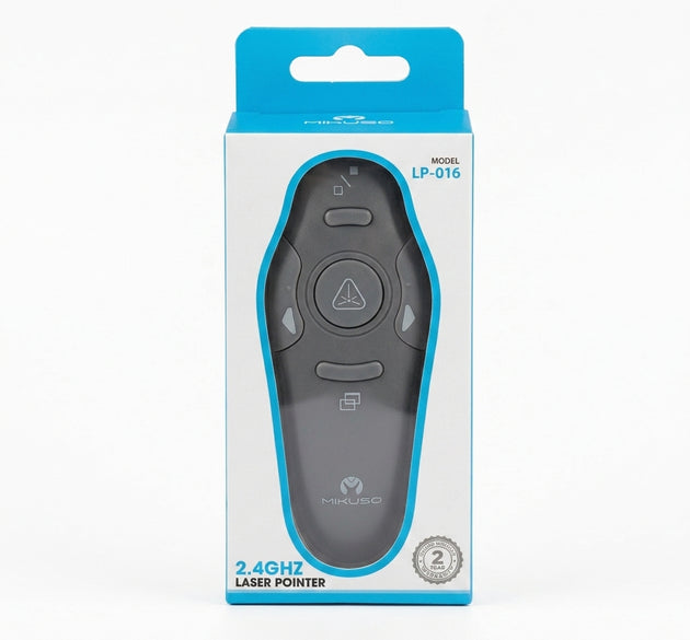 Mikuso LP-016 2.4GHz Wireless Laser Pointer & Presentation Remote – Ergonomic Slide Clicker Compatible with PC, Mac, PS5, PlayStation 5, and Nintendo Switch (NSW) Ecosystems