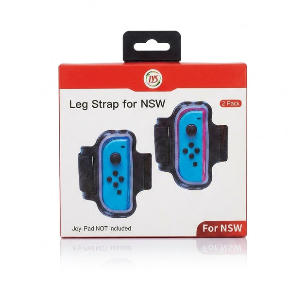 JYS 2-Pack Leg Strap for Nintendo Switch (NSW) Joy-Con – Elastic Sports Band (Trending Gaming Accessories for Switch, PS5, PlayStation 5 Setups)