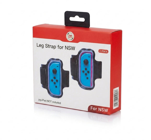 JYS 2-Pack Leg Strap for Nintendo Switch (NSW) Joy-Con – Elastic Sports Band (Trending Gaming Accessories for Switch, PS5, PlayStation 5 Setups)