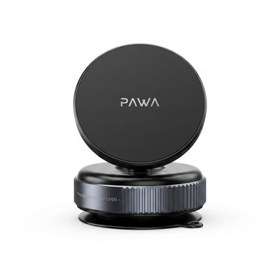 PAWA Vacuum Suction Magnetic Phone Mount with High-Strength Magnet | 360° Free Rotation, 7kg Hold Capacity & Pocket-Sized Portable Design (Black)