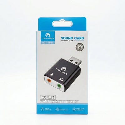 Mikuso (Micaso) ADT-S006 USB External Sound Card 7.1 CH – Metal Case Audio Adapter & Mic Splitter Compatible with PC, PS5, PlayStation 5, and Nintendo Switch (NSW)