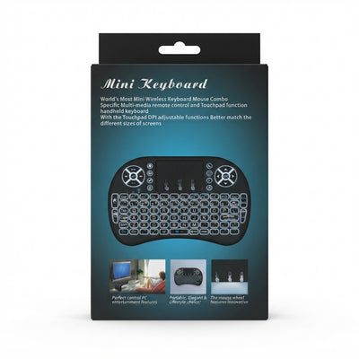 MICASO Backlit Mini Wireless Keyboard & Mouse Combo | Handheld Remote with Touchpad | Multimedia Controller for Smart TV, PC, PS5 & PlayStation 5