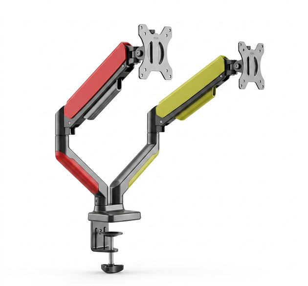 Deadskull Dual Monitor Stand (DGS-586) | Heavy-Duty Gas Spring Dual Monitor Arm Desk Mount for 17
