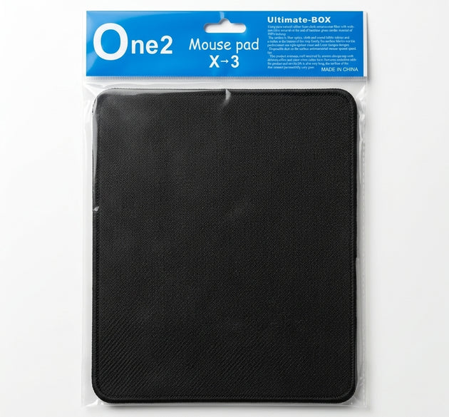 One2 Ultimate-BOX X-3 Thick Plain Mouse Pad – Premium Natural Rubber Anti-Slip Base with Stitched Edges for Gaming & Office (Black)
