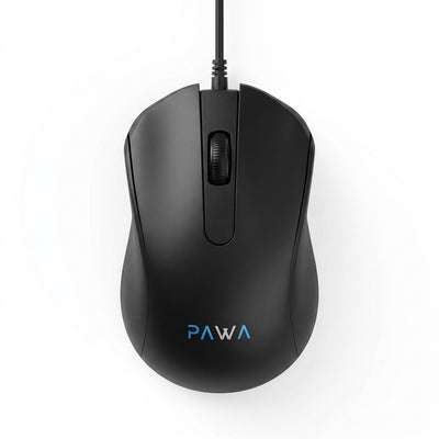 PAWA Sleek 1200 DPI Wired Mouse – 3-Button Ergonomic Optical Computer Mouse with Plug & Play USB (Compatible with PC, Laptop, PS5, PlayStation 5, and Nintendo Switch NSW)
