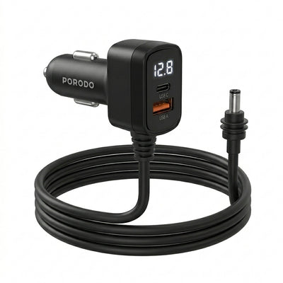 Porodo Starlink Mini 60W USB-C to DC Power Cable (3M / 9.8Ft) | High-Output 60W Power Delivery, DC 5521 Connector, Smart Power Management & Tangle-Free Build (Gray)