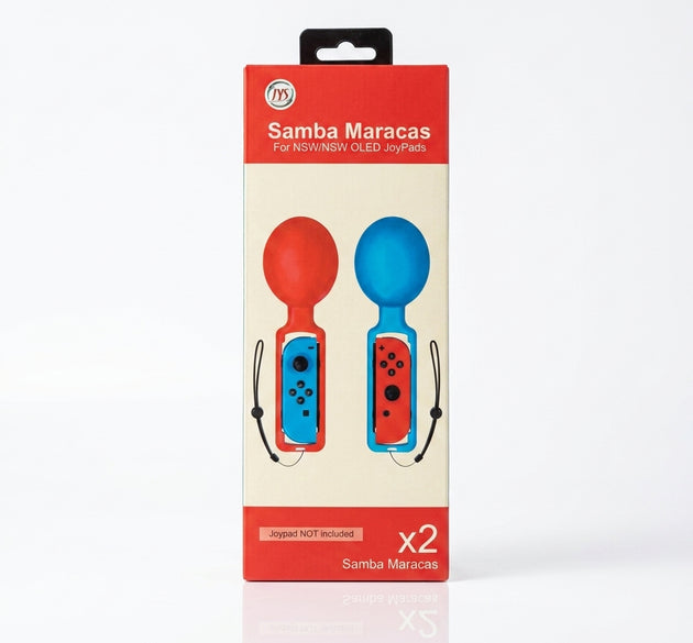 JYS 2-Pack Samba Maracas for Nintendo Switch (NSW) & OLED Joy-Con – Rhythm Game Accessory (Trending Gaming Gear for Switch, PS5, PlayStation 5 Setups)