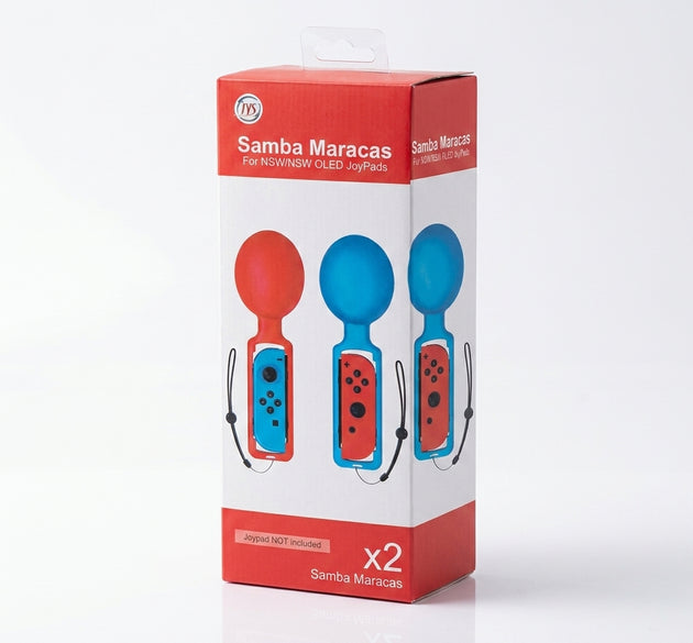 JYS 2-Pack Samba Maracas for Nintendo Switch (NSW) & OLED Joy-Con – Rhythm Game Accessory (Trending Gaming Gear for Switch, PS5, PlayStation 5 Setups)