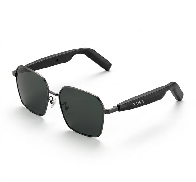 PAWA Monte Smart Audio Glasses | Bluetooth 5.4, Hi-Fi Open-Ear Audio, Touch Controls, IPX4 Water Resistance & Type-C Charging (Black)