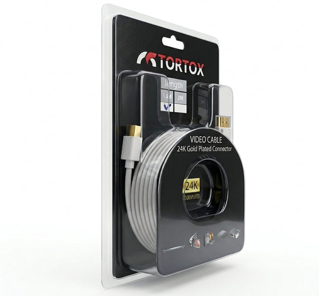 TORTOX 1.8M Mini DisplayPort to DisplayPort 4K Video Cable – 24K Gold-Plated Mini DP to DP Cord for Laptops, Monitors, and Projectors