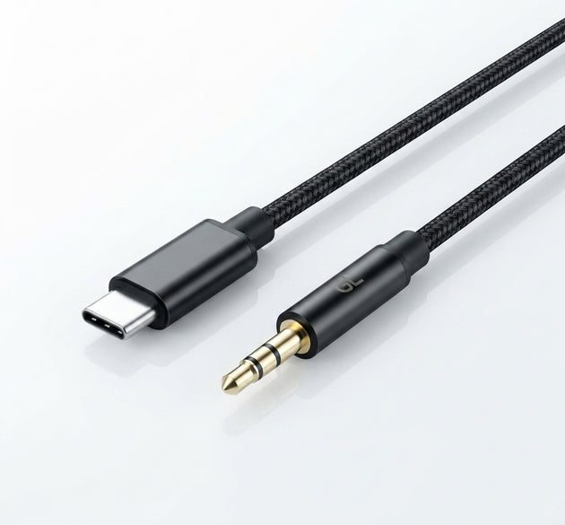 Type-C to 3.5mm Aux Audio Adapter Cable (Model: GL-090-2) | Premium Braided USB-C to Headphone Jack Converter for Car Stereo, Android & iPad