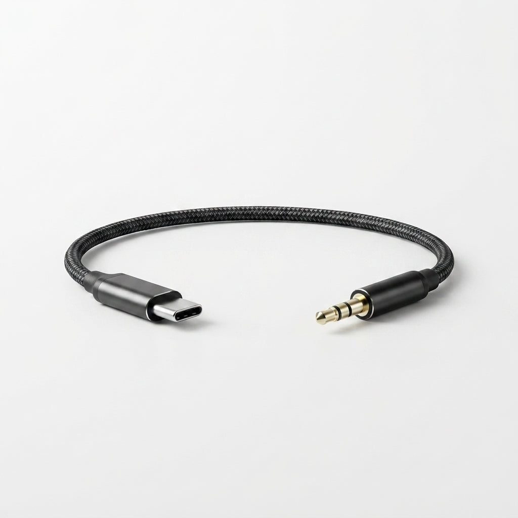 Type-C to 3.5mm Aux Audio Adapter Cable (Model: GL-090-2) | Premium Braided USB-C to Headphone Jack Converter for Car Stereo, Android & iPad