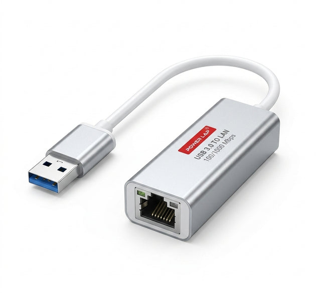 POWER LAP USB 3.0 to Gigabit Ethernet Adapter | Aluminum 100/1000Mbps RJ45 Network LAN Converter for PC, Mac & Laptops
