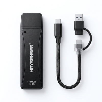 HAYSENSER Dual Protocol M.2 NVMe & NGFF 2-in-1 SSD Enclosure (HY-M1058) | علبة قرص صلب خارجي محمول USB 3.2 Gen2 10Gbps للكمبيوتر الشخصي وMac وPS4
