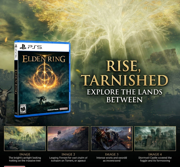 Elden Ring (PEGI 18) - PlayStation 5 Game (Disc Edition) | Epic Open-World Action RPG by FromSoftware & George R.R. Martin, Massive Lands Between, Tactical Combat & Mounted Exploration | 4K UHD, 60 FPS Performance Mode, Co-Op & PvP Multiplayer