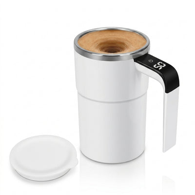Automatic Magnetic Self-Stirring Coffee Mug (380ml / 400ml) - USB Rechargeable Electric Mixing Cup with Food-Grade 304 Stainless Steel Interior, Detachable Magnetic Stirring Capsule & Leak-Proof Lid | Ideal for Coffee, Tea, Hot Chocolate & Protein Shakes