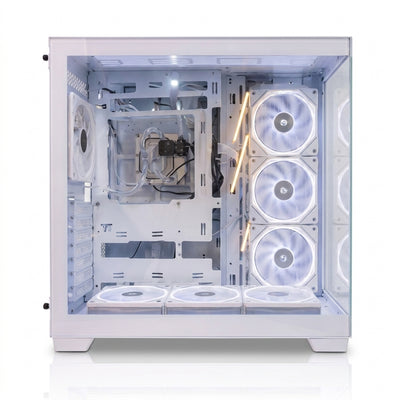NS Gamer Gaming PC  (Falcon Build) | Intel Core i7-14700, ASUS Dual RTX 5070 12GB, 32GB DDR5 RAM, 1TB NVMe M.2 SSD, ASUS Prime B760 DDR5 Motherboard, 360mm AIO Liquid Cooler, 850W 80+ Gold PSU, Panoramic White 7-Fan ARGB Chassis