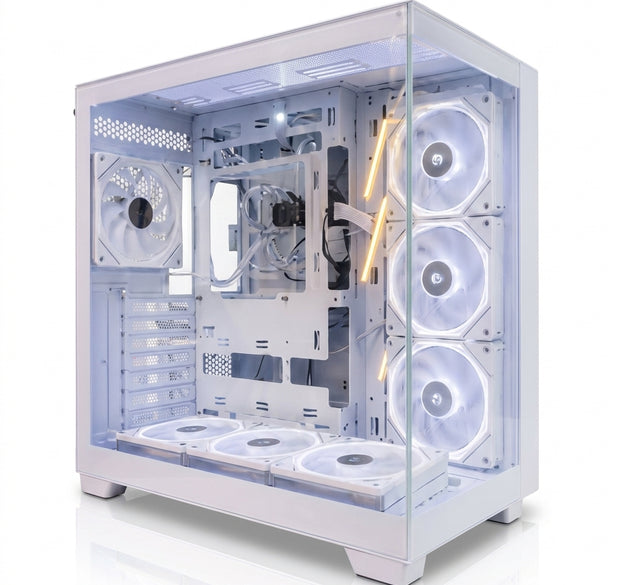 NS Gamer Gaming PC  (Falcon Build) | Intel Core i7-14700, ASUS Dual RTX 5070 12GB, 32GB DDR5 RAM, 1TB NVMe M.2 SSD, ASUS Prime B760 DDR5 Motherboard, 360mm AIO Liquid Cooler, 850W 80+ Gold PSU, Panoramic White 7-Fan ARGB Chassis
