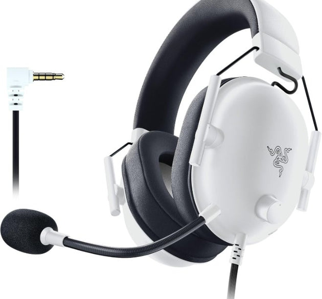 Razer BlackShark V2 X Wired Esports Gaming Headset, 7.1 Surround Sound, 50mm Drivers, 240g Lightweight Build, Noise Cancelling Mic, Hybrid Memory Foam Cushions Comfort or PC, Mac, PS4, PS5, Nintendo Switch, Xbox One, Xbox Series X|S, Mobile, White
