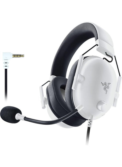Razer BlackShark V2 X Wired Esports Gaming Headset, 7.1 Surround Sound, 50mm Drivers, 240g Lightweight Build, Noise Cancelling Mic, Hybrid Memory Foam Cushions Comfort or PC, Mac, PS4, PS5, Nintendo Switch, Xbox One, Xbox Series X|S, Mobile, White