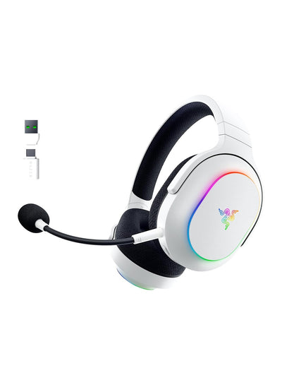 Razer Barracuda X Chroma Wireless Gaming Headset: 2.4GHz Wireless & Bluetooth, Lightweight, Chroma RGB, 40mm Drivers, Cardioid Mic, 70 Hr Battery, for PC, Mac, PS5, Switch, Smartphone - White