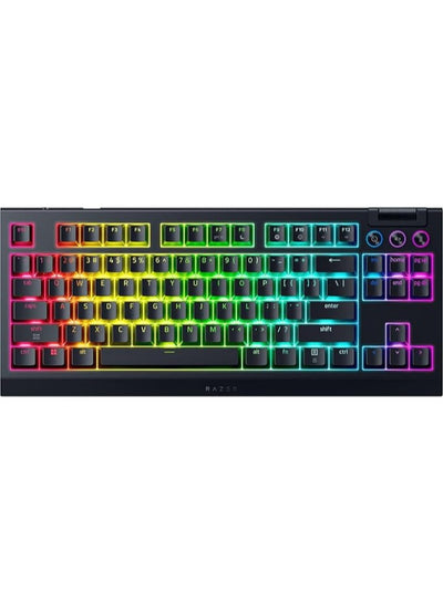 Razer BlackWidow V4 Tenkeyless HyperSpeed Wireless Mechanical Gaming Keyboard, TKL, Hot-Swappable Switches, Orange Mechanical Switch, Per-Key RGB Chroma Lighting, 2.4GHz HyperSpeed + Bluetooth, USB-C, Compact Gaming Keyboard