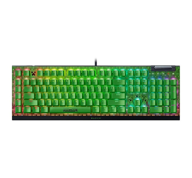 Razer BlackWidow V4 X Mechanical Gaming Keyboard: Green Switches Tactile & Clicky - 6 Macro Keys - Chroma RGB - Doubleshot ABS Keycaps - Sound Dampening & Stabilizers - Minecraft Edition