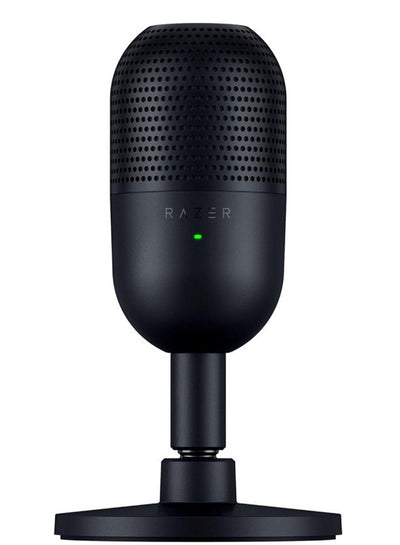 Razer Seiren V3 Mini USB Microphone, Condenser Mic, Supercardioid Pickup Pattern, Tap-to-Mute Sensor with LED Indicator, Shock Absorber, Ultra Compact, PC, Discord, OBS Studio, XSplit - Black