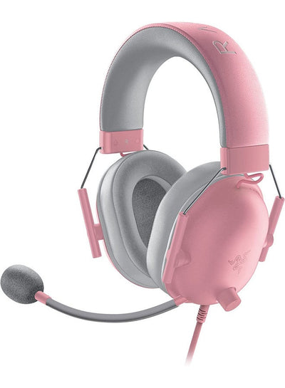 Razer BlackShark V2 X Gaming Headset, 7.1 Surround Sound Capable, TriForce 50mm Drivers, 3.5mm Jack, Breathable Memory Foam Cushion, For PC, PS4, Nintendo Switch, Quartz Pink